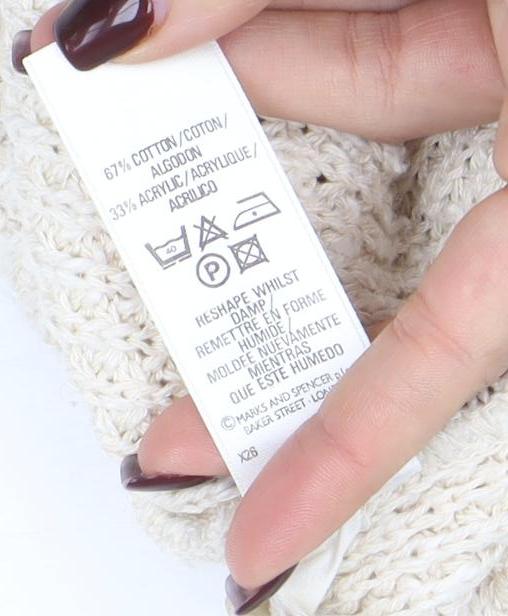 Womens UK Size S Marks and Spencer Beige Vest Jumper