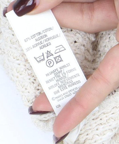 Womens UK Size S Marks and Spencer Beige Vest Jumper