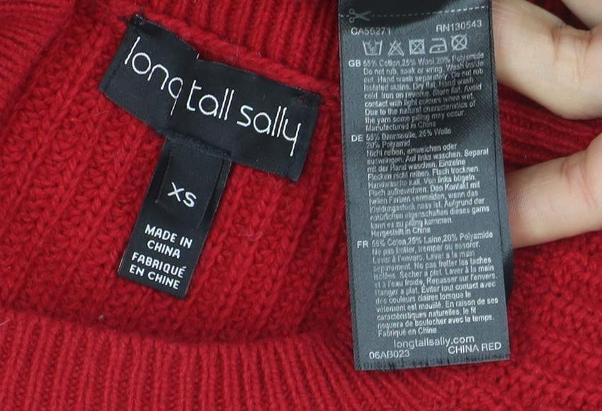 Womens UK Size XS Long Tall Sally Red Pullover Jumper
