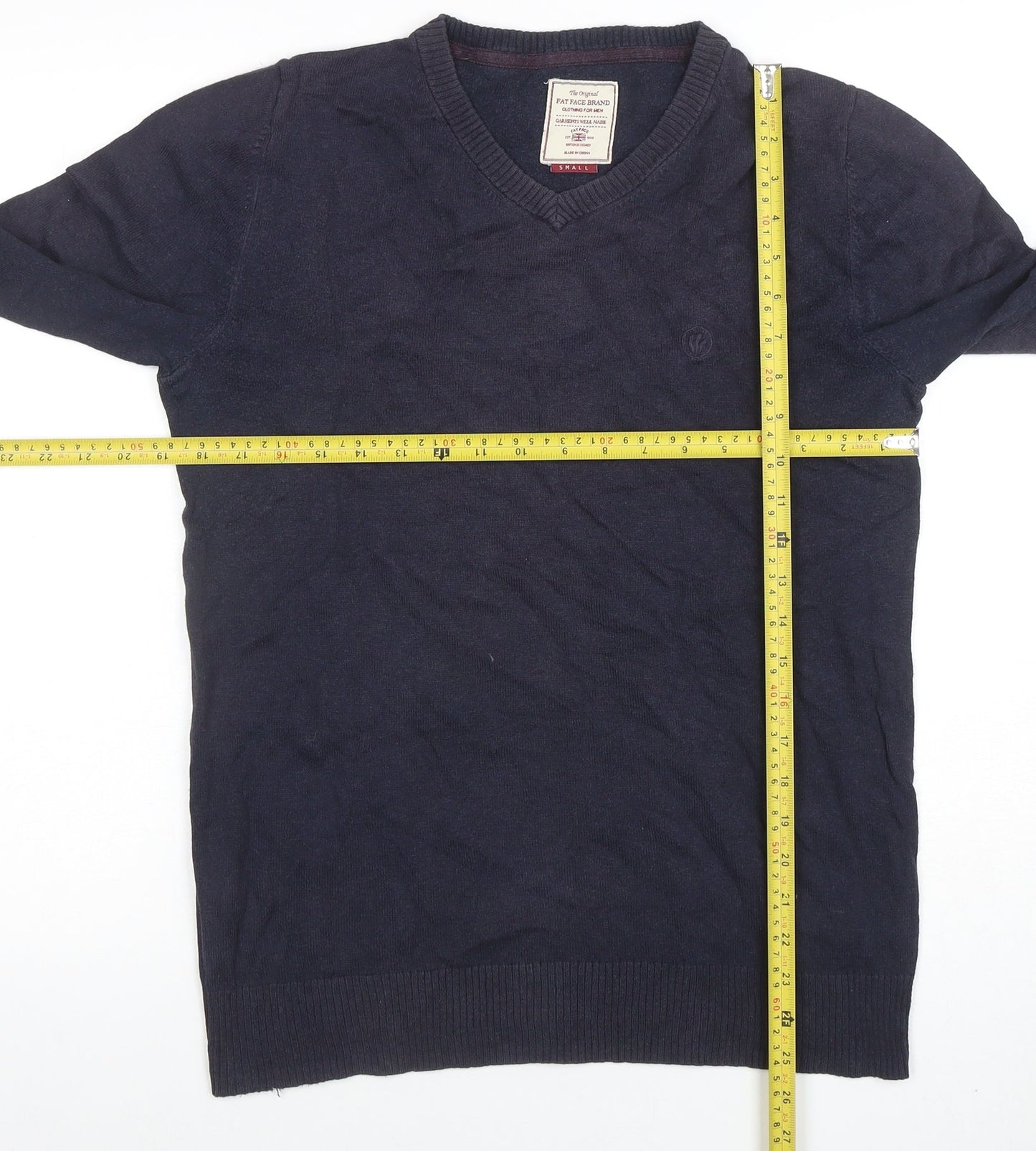 Mens UK Size S Fat Face Blue Pullover Jumper
