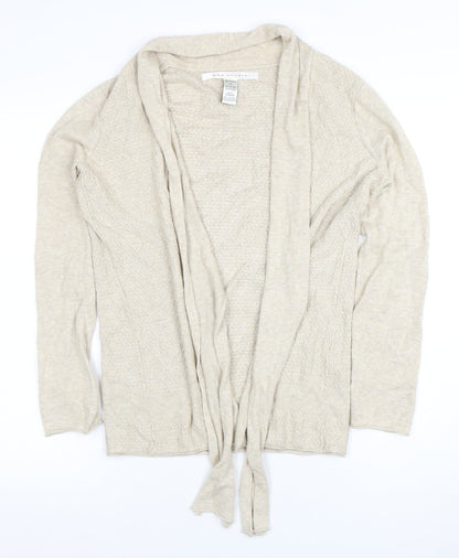 Max Studio Women's Beige XS Lightweight Open Knit Cardigan