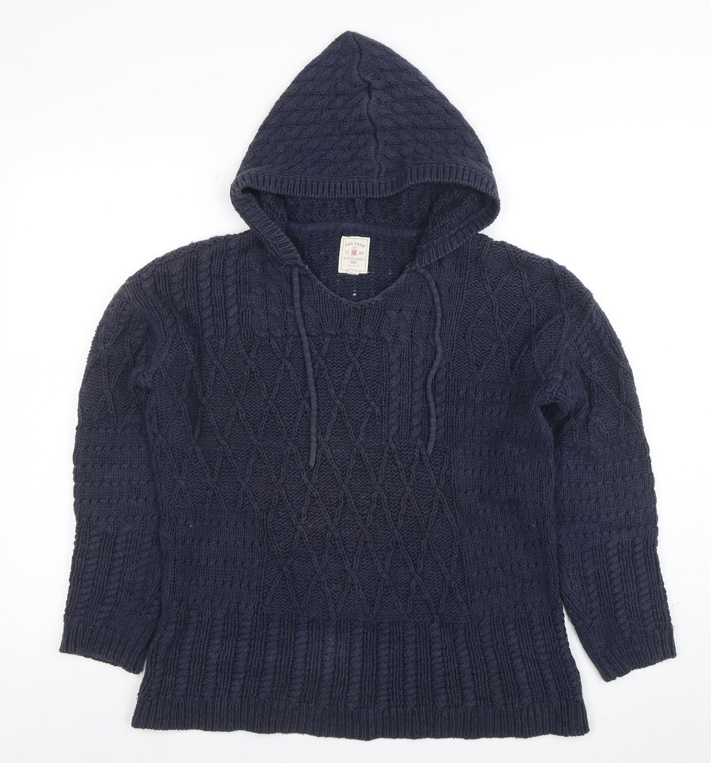 Womens UK Size 10 Fat Face Blue Pullover Jumper