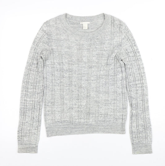 Womens UK Size XS H&M Grey Pullover Jumper