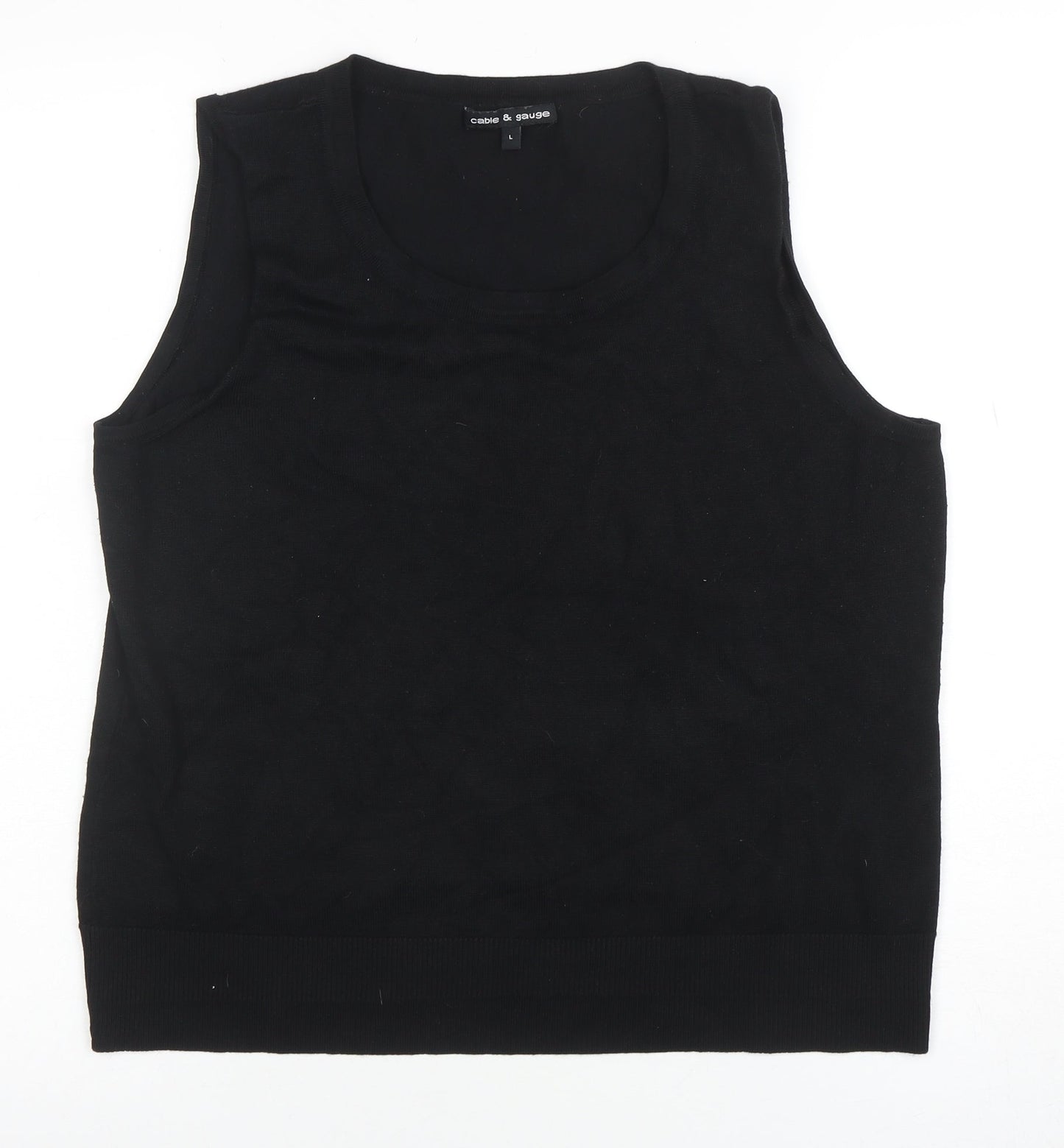 Womens UK Size L Cable & Gauge Black Basic Tank