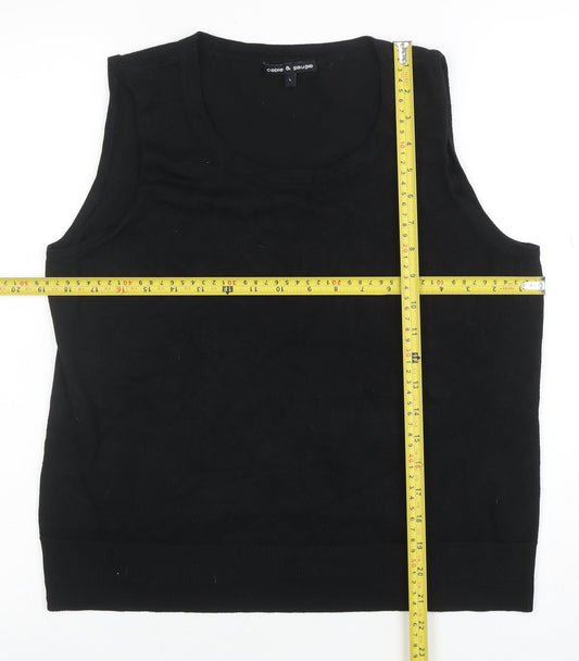 Womens UK Size L Cable & Gauge Black Basic Tank