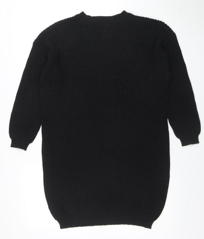 Boohoo Womens Black Knit Long Sleeve Pullover Jumper Size M