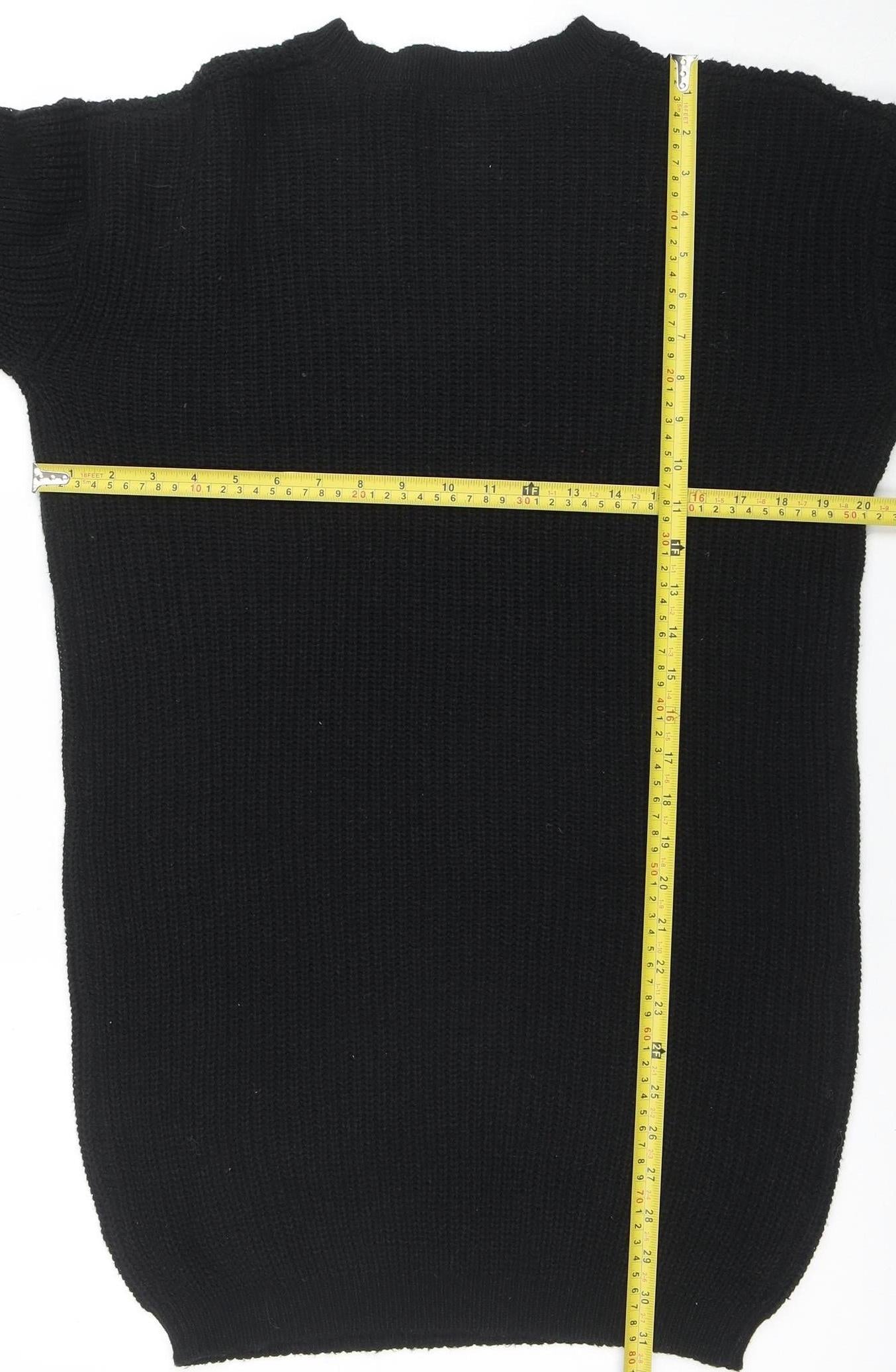 Boohoo Womens Black Knit Long Sleeve Pullover Jumper Size M