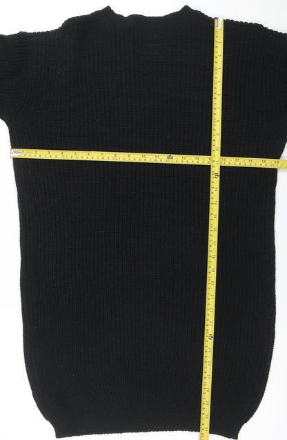 Boohoo Womens Black Knit Long Sleeve Pullover Jumper Size M