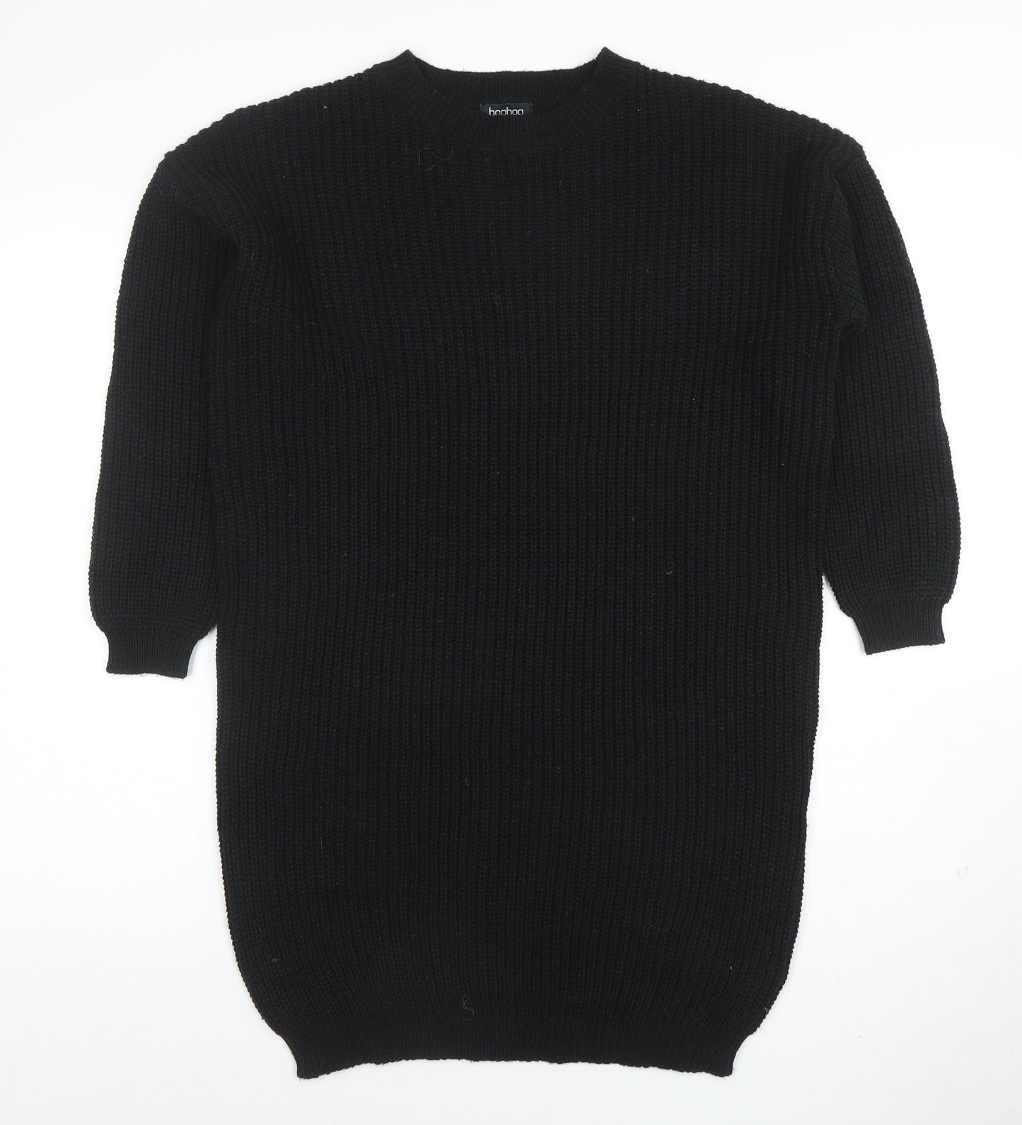 Boohoo Womens Black Knit Long Sleeve Pullover Jumper Size M