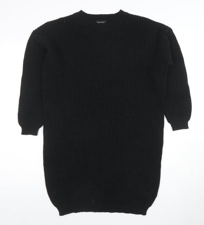 Boohoo Womens Black Knit Long Sleeve Pullover Jumper Size M