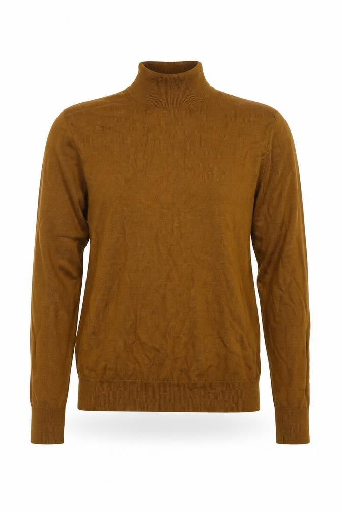Plectrum by Ben Sherman Brown Merino Wool Mix Roll Neck Jumper S