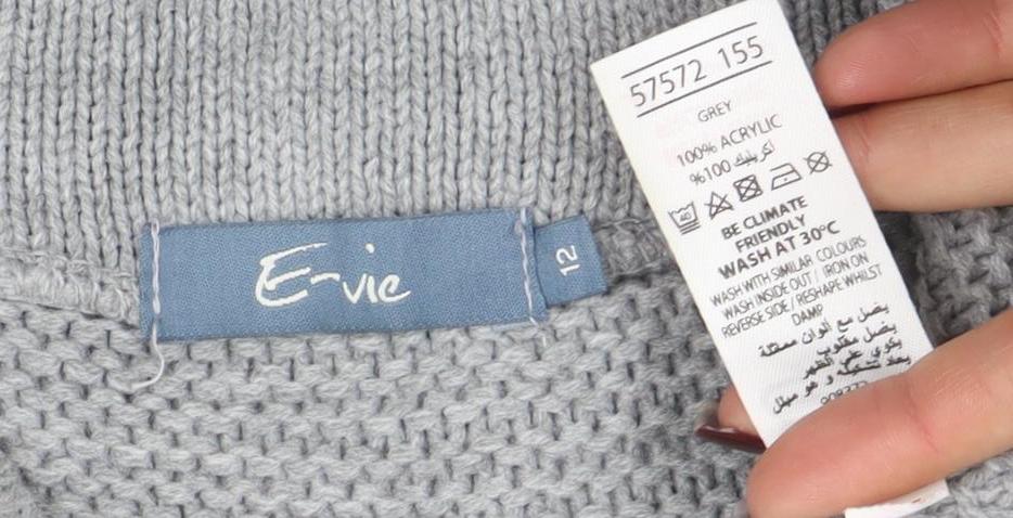 Womens UK Size 12 Evie Grey Pullover Jumper