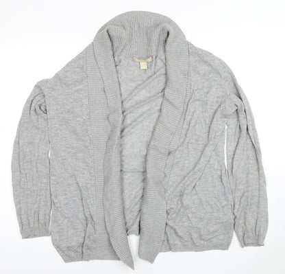 Banana Republic Women's Grey Cotton Roll Neck Cardigan Size L