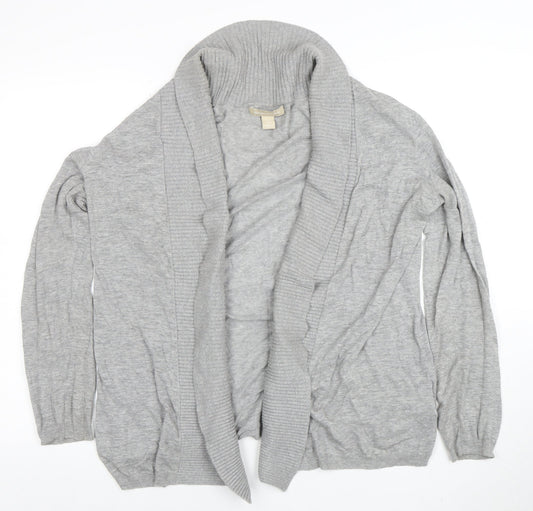 Banana Republic Women's Grey Cotton Roll Neck Cardigan Size L