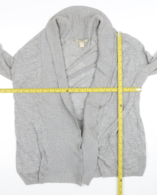 Banana Republic Women's Grey Cotton Roll Neck Cardigan Size L