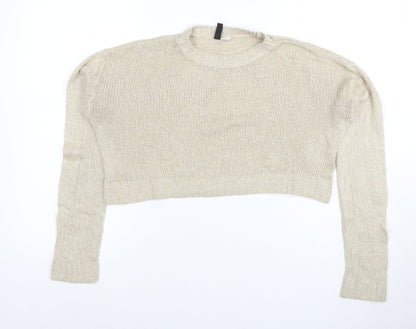 Womens UK Size S H&M Divided Beige Pullover Jumper