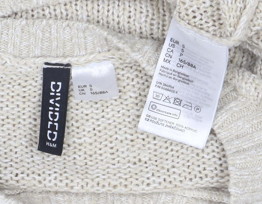 Womens UK Size S H&M Divided Beige Pullover Jumper