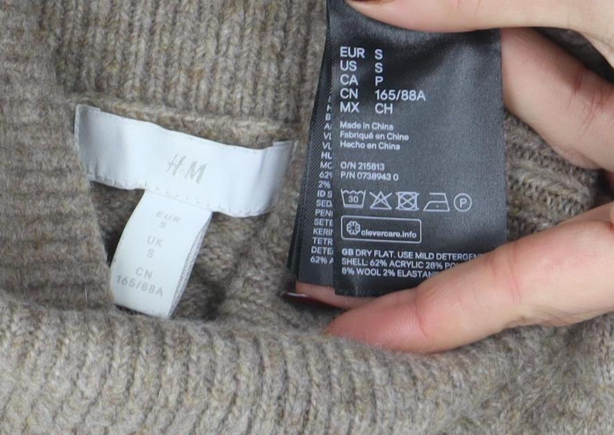 Womens UK Size S H&M Beige Pullover Jumper
