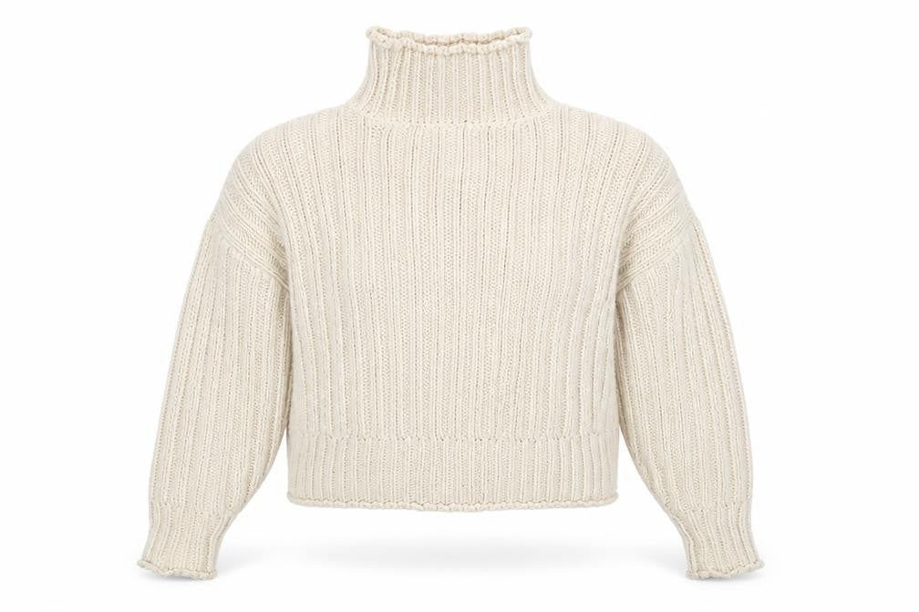 H&M Womens Beige Roll Neck Chunky Knit Jumper Size S
