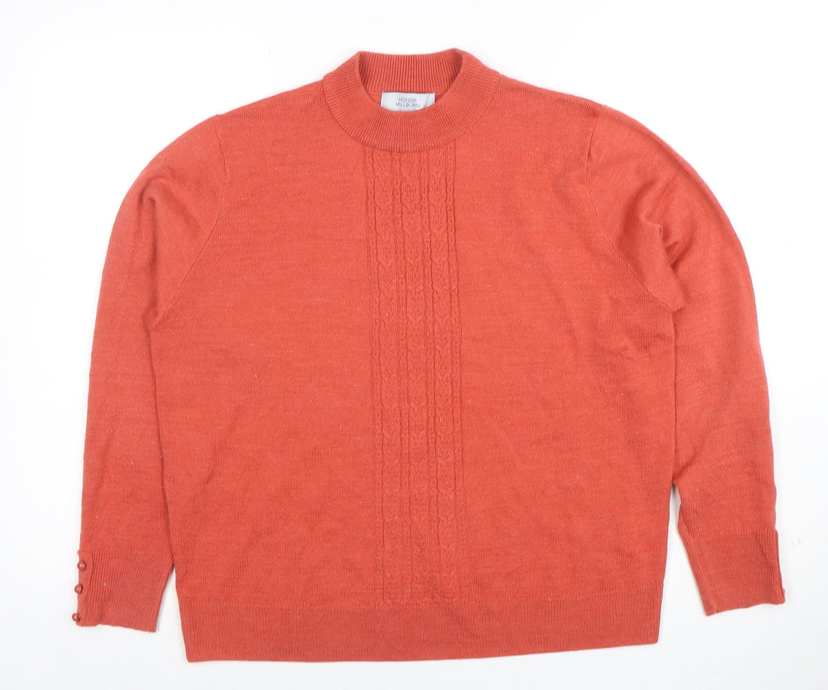 Womens UK Size M Honor Millburn Orange Pullover Jumper