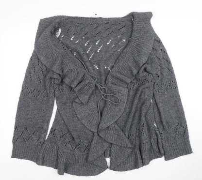 Womens UK Size 14 Lily Essentials Grey Cardigan Jumper