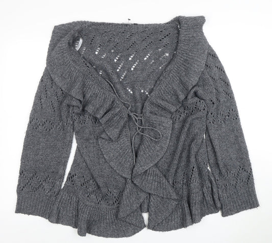 Womens UK Size 14 Lily Essentials Grey Cardigan Jumper