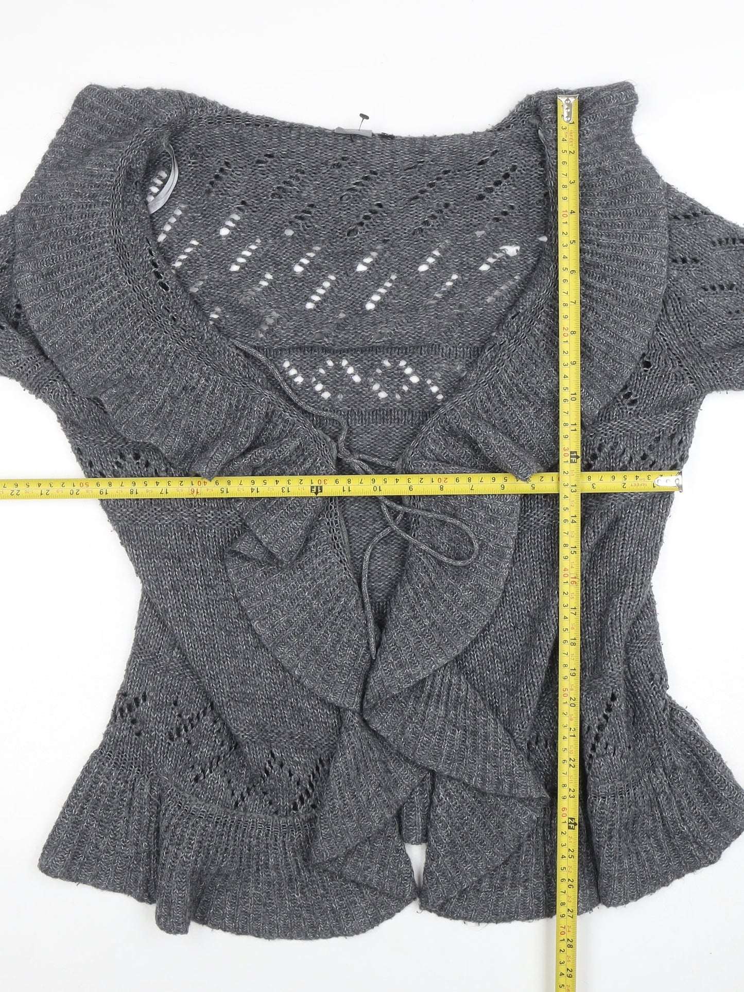 Womens UK Size 14 Lily Essentials Grey Cardigan Jumper