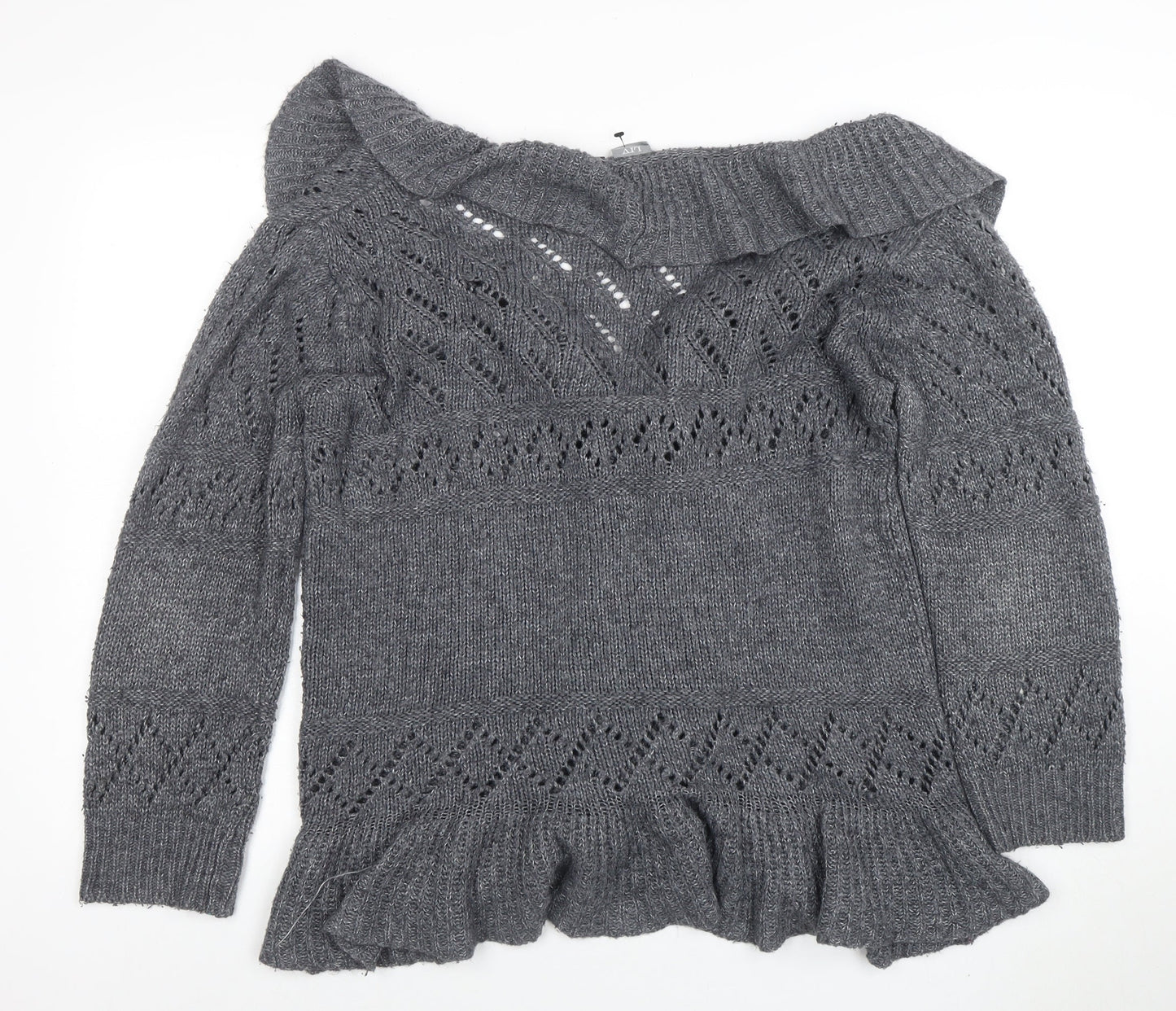 Womens UK Size 14 Lily Essentials Grey Cardigan Jumper
