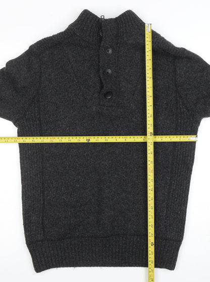 Mens UK Size M NEXT Grey Henley Jumper