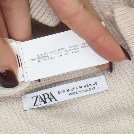 Mens UK Size M Zara Beige Pullover Jumper