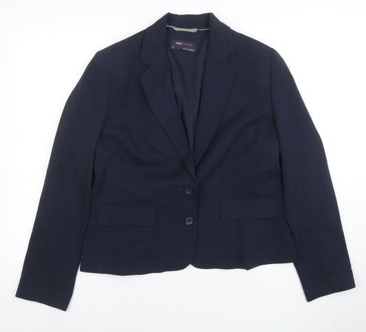 Womens UK Size 14 Marks and Spencer Regular Blue Blazer