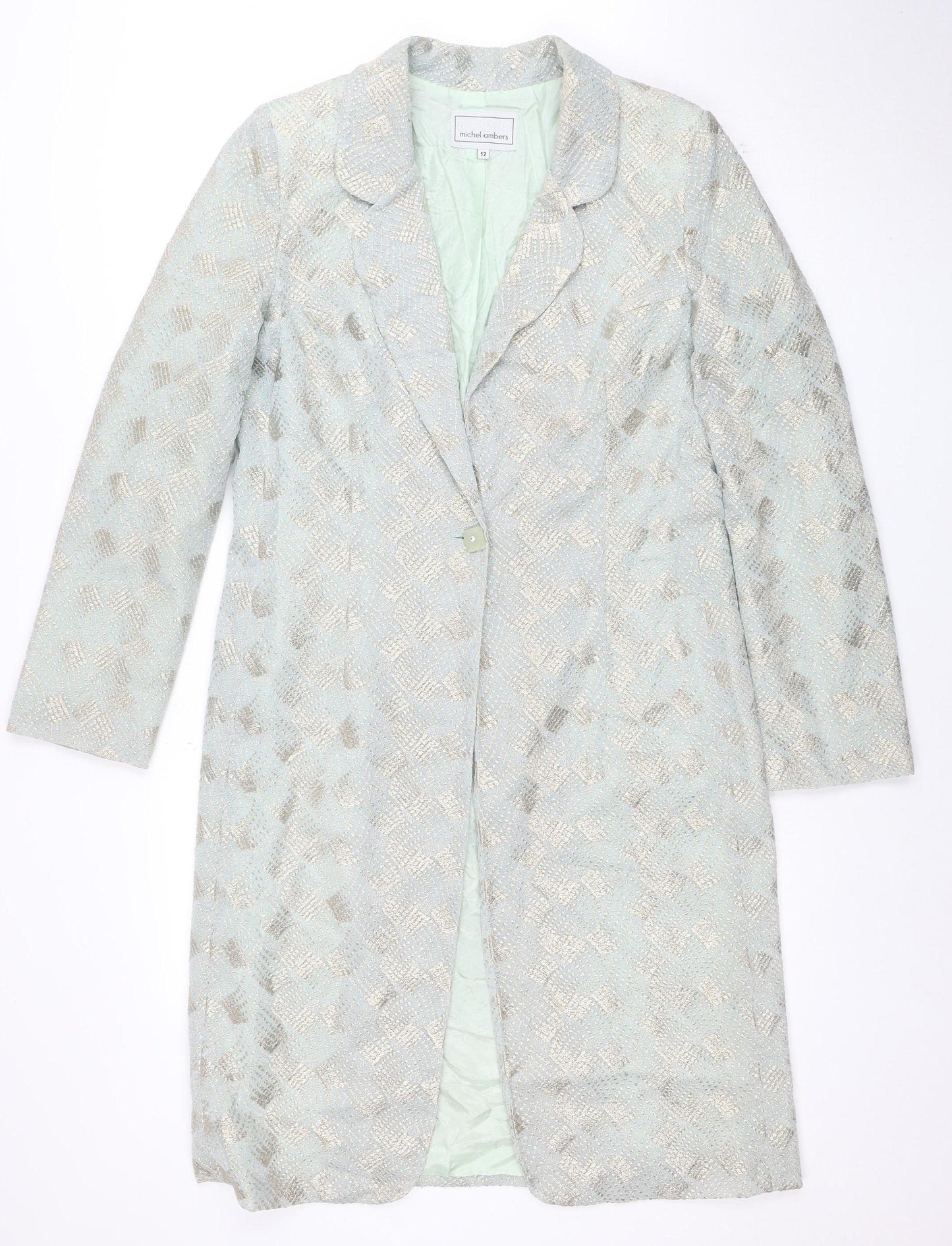 Womens UK Size 12 Michel Ambers Regular Silver Blazer