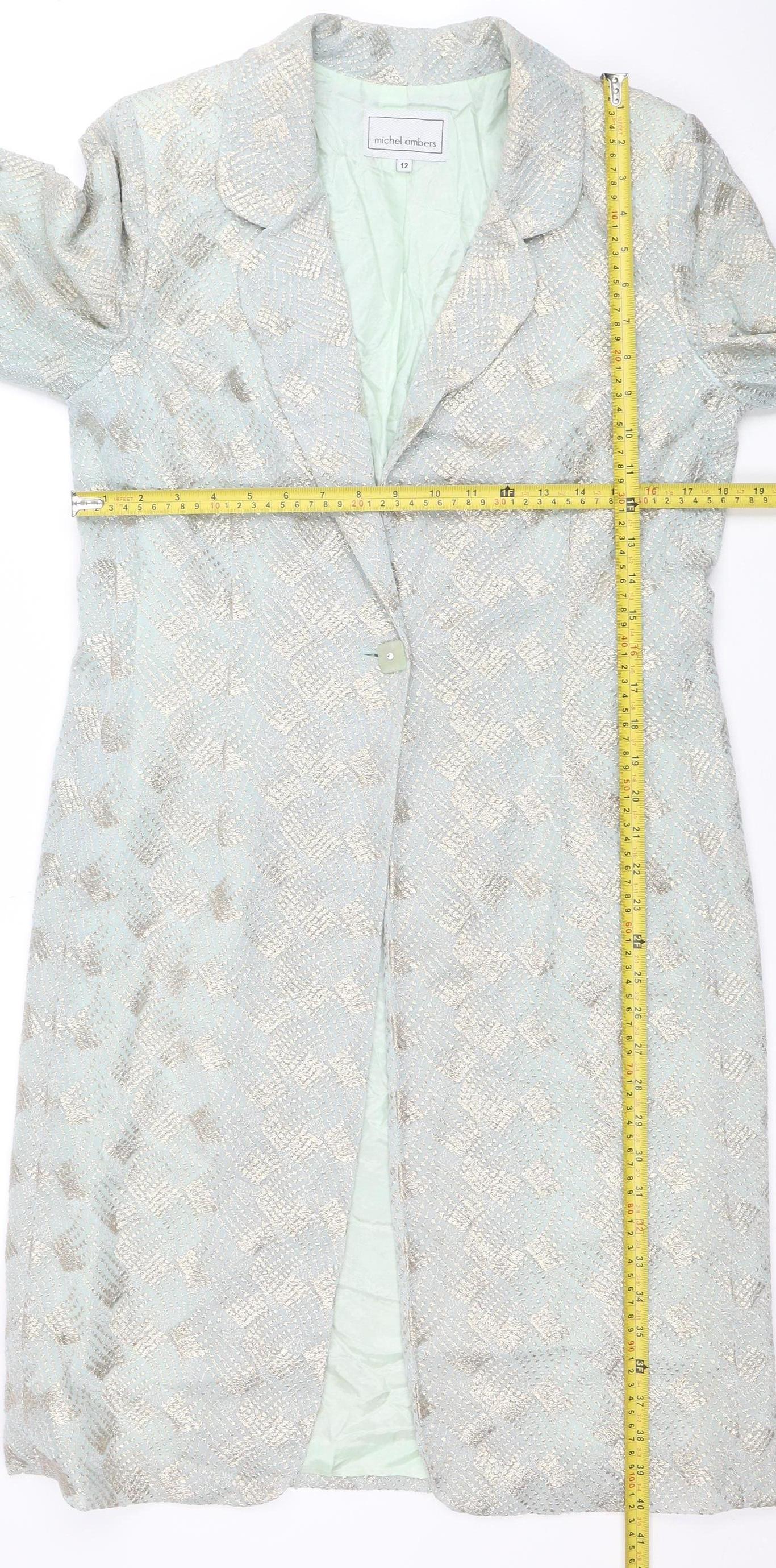 Womens UK Size 12 Michel Ambers Regular Silver Blazer
