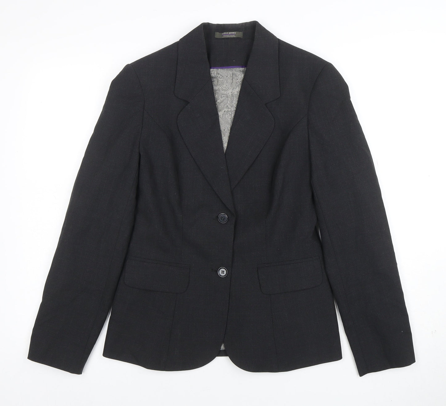 Womens UK Size 8 Simon Jersey Regular Black Suit Jacket