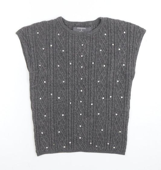 Womens UK Size S Primark Grey Pullover Jumper