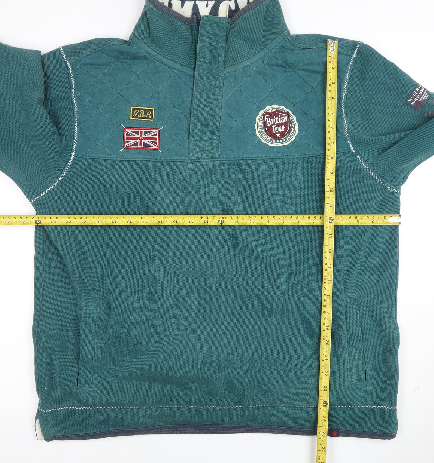 Mens UK Size M Joe Browns Green Henley Sweatshirt