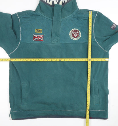 Mens UK Size M Joe Browns Green Henley Sweatshirt
