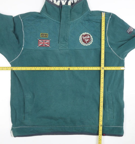 Mens UK Size M Joe Browns Green Henley Sweatshirt