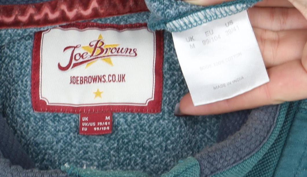 Mens UK Size M Joe Browns Green Henley Sweatshirt