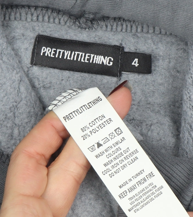 Unisex Adults UK Size XS PRETTYLITTLETHING Grey Pullover Hoodie