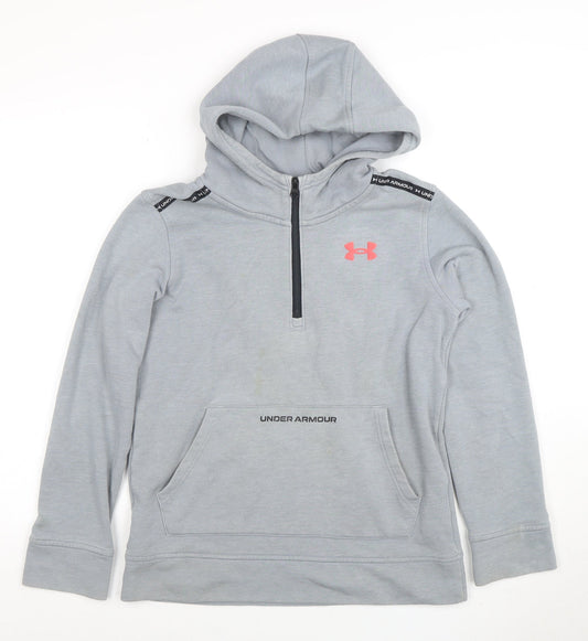 Boys UK Size 13-14 Years Under armour Grey Pullover Hoodie