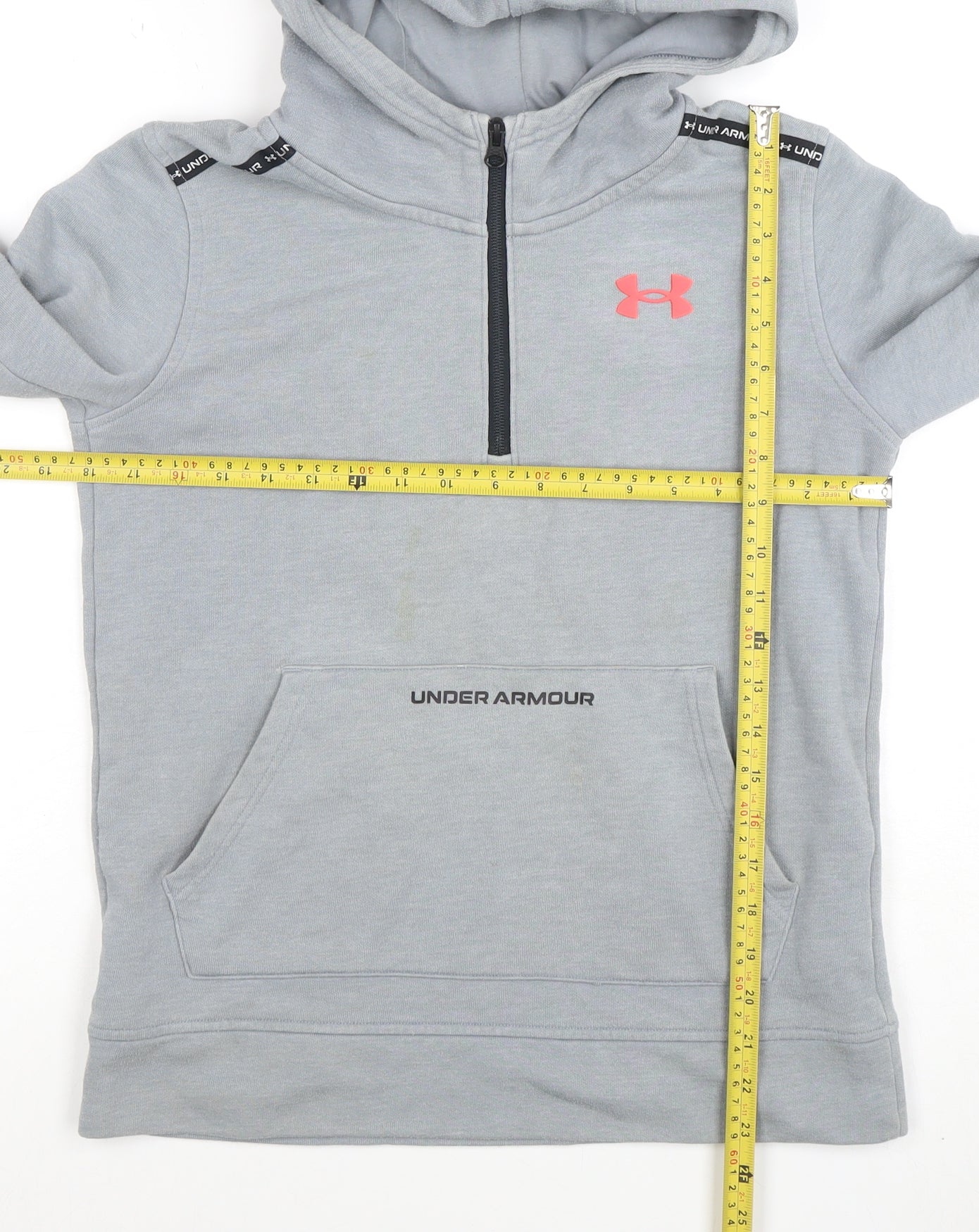 Boys UK Size 13-14 Years Under armour Grey Pullover Hoodie