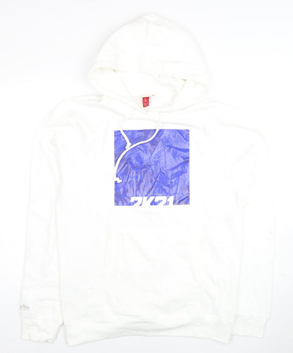 Mens UK Size L Mitchell & Ness White Pullover Hoodie