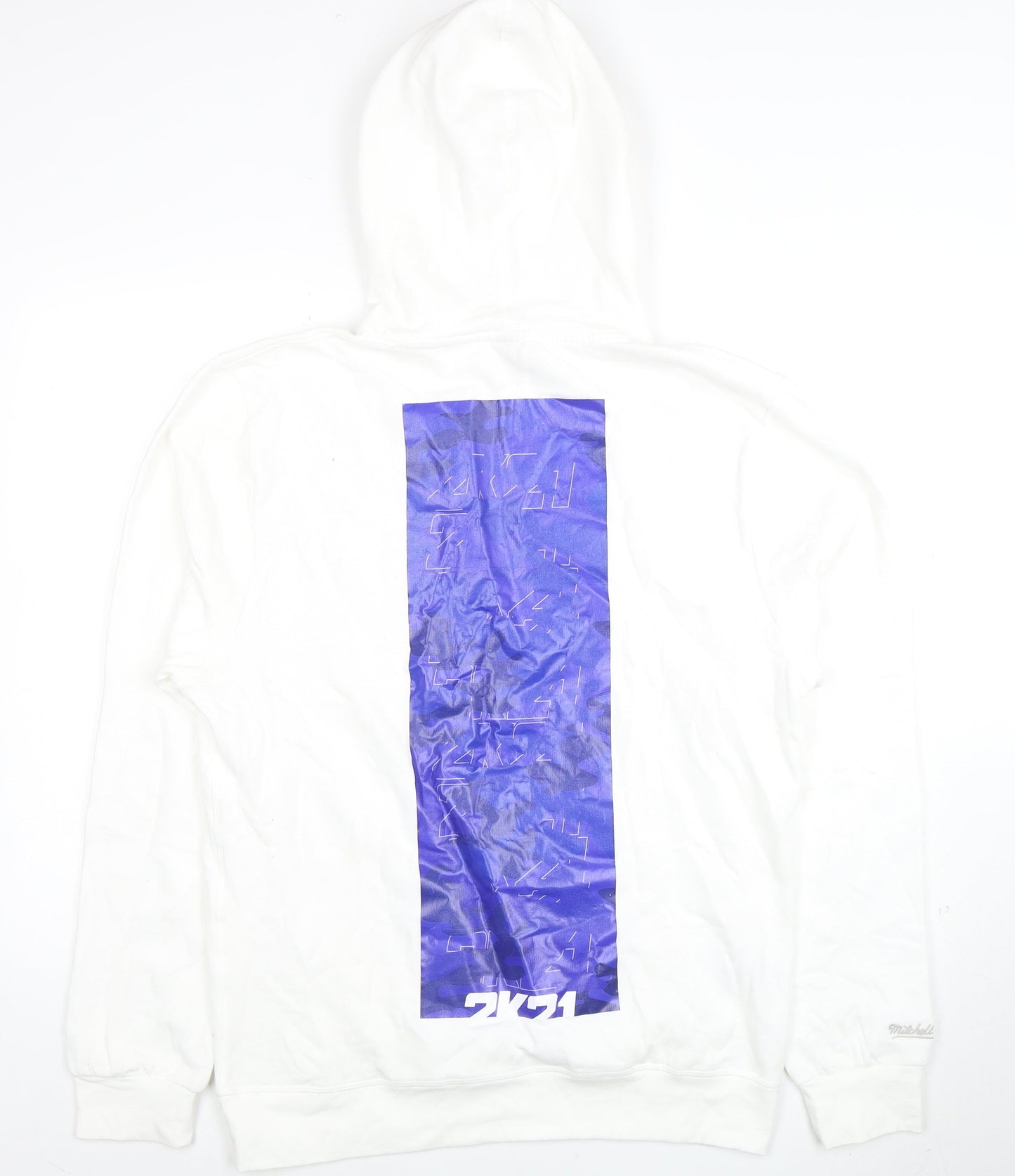 Mens UK Size L Mitchell & Ness White Pullover Hoodie