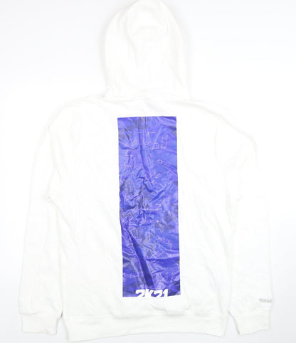Mens UK Size L Mitchell & Ness White Pullover Hoodie