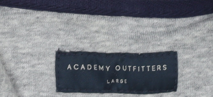 Mens UK Size L Academy Outfitters Grey Pullover Hoodie
