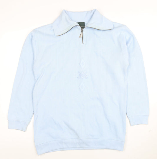 Mens UK Size S GOLFINO Blue 1/2 Zip Jumper