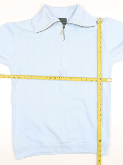 Mens UK Size S GOLFINO Blue 1/2 Zip Jumper