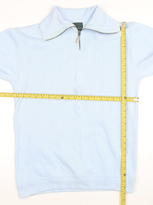 Mens UK Size S GOLFINO Blue 1/2 Zip Jumper
