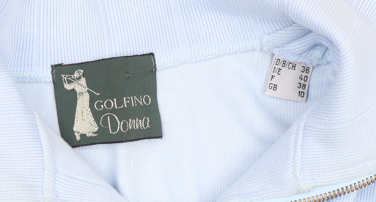 Mens UK Size S GOLFINO Blue 1/2 Zip Jumper